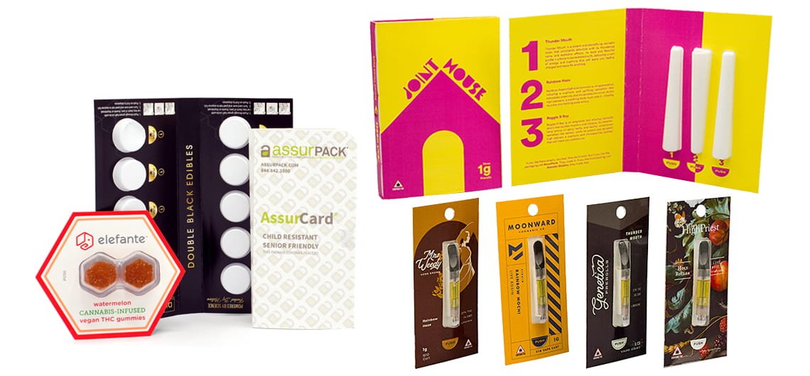 AssurCard blister packs offer multiple custom options for cannabis edibles, pre-rolls and vapes.