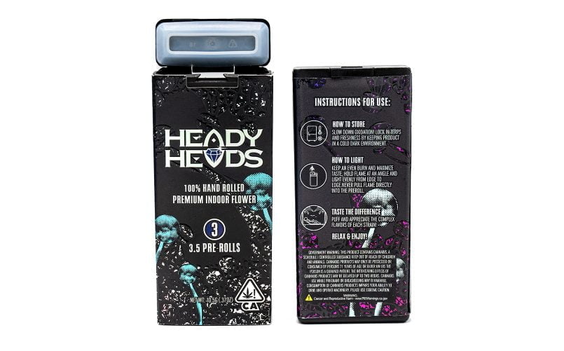 AssurPack AssurSeal M112 airtight preroll packaging with Heady Heads branding
