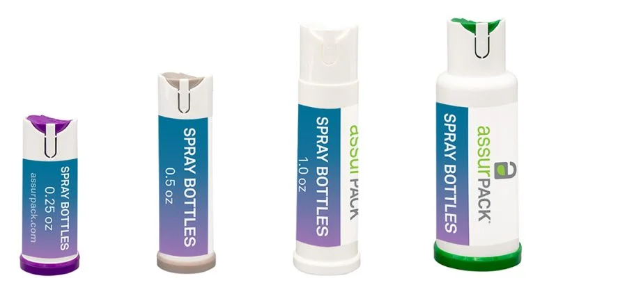 AssurPack Spray Bottles offer metered dose solutions in multiple sizes for cannabis brands and beyond.